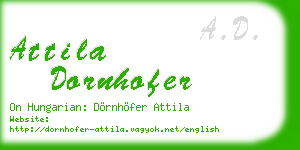 attila dornhofer business card
